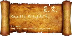 Reinitz Kristóf névjegykártya